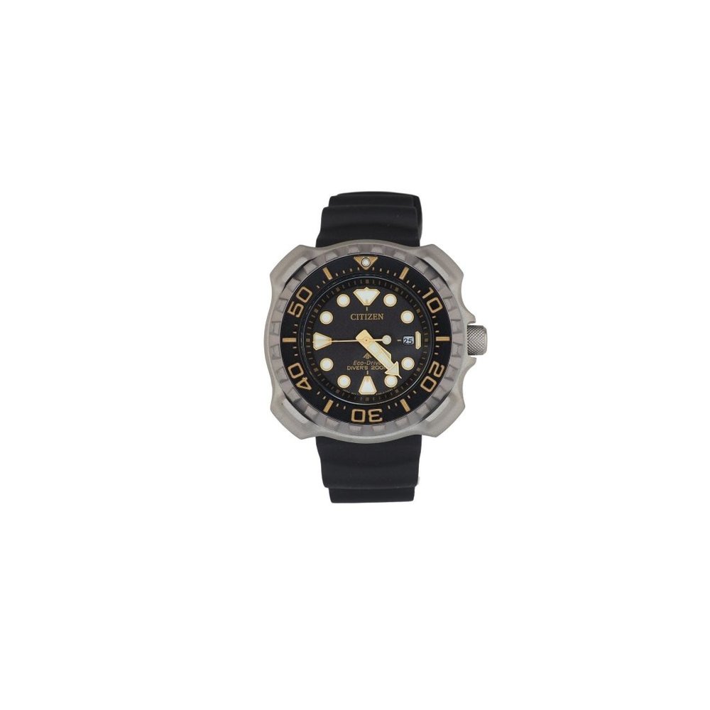 NWT Citizen Men's Promaster Marine Diver Eco-Drive Titanium Black Strap Watch - Picture 4 of 4